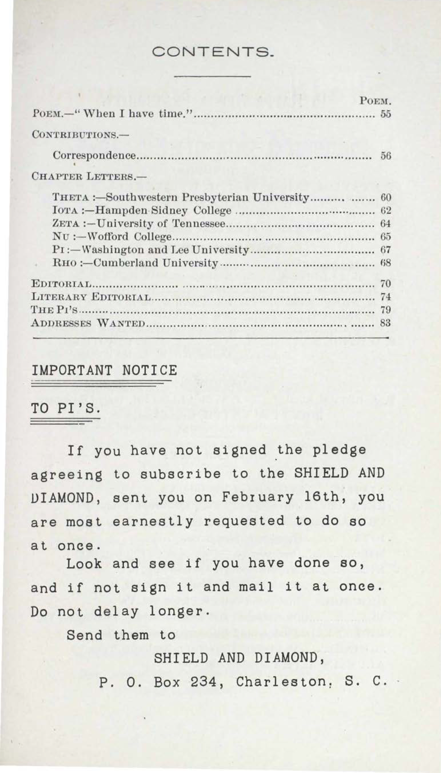 Shield and Diamond, Vol. 3, No. 2, March 1893